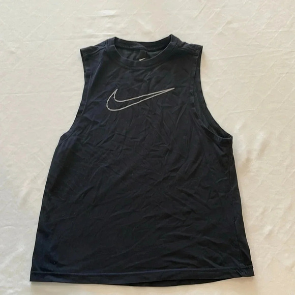 Nike women’s swoosh tank top sleeveless shirt small black EUC‎ - Picture 1 of 5
